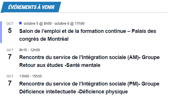 Rencontres et formations au CREP : informations disponibles dans le calendrier sur le portail
