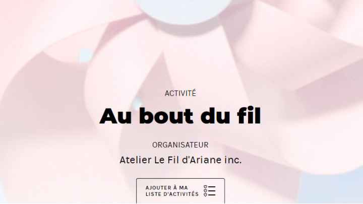 Au bout du fil : Un atelier de L’Atelier Le Fil d’Ariane aux journées de la culture