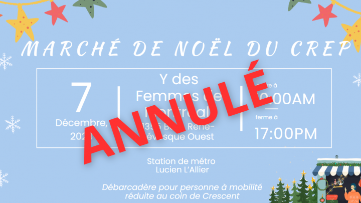 Annulation du Marché de Noël du CREP