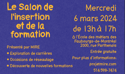 Salon de l’insertion et de la formation: 6 mars