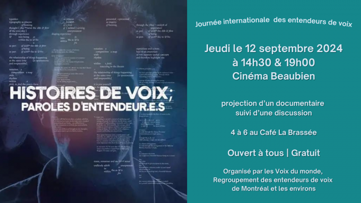 Journée internationale des entendeurs de voix au Cinéma Beaubien