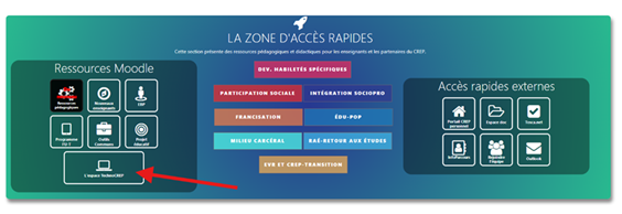 Nouveau bouton dans Moodle : l’espace « TechnoCrep »